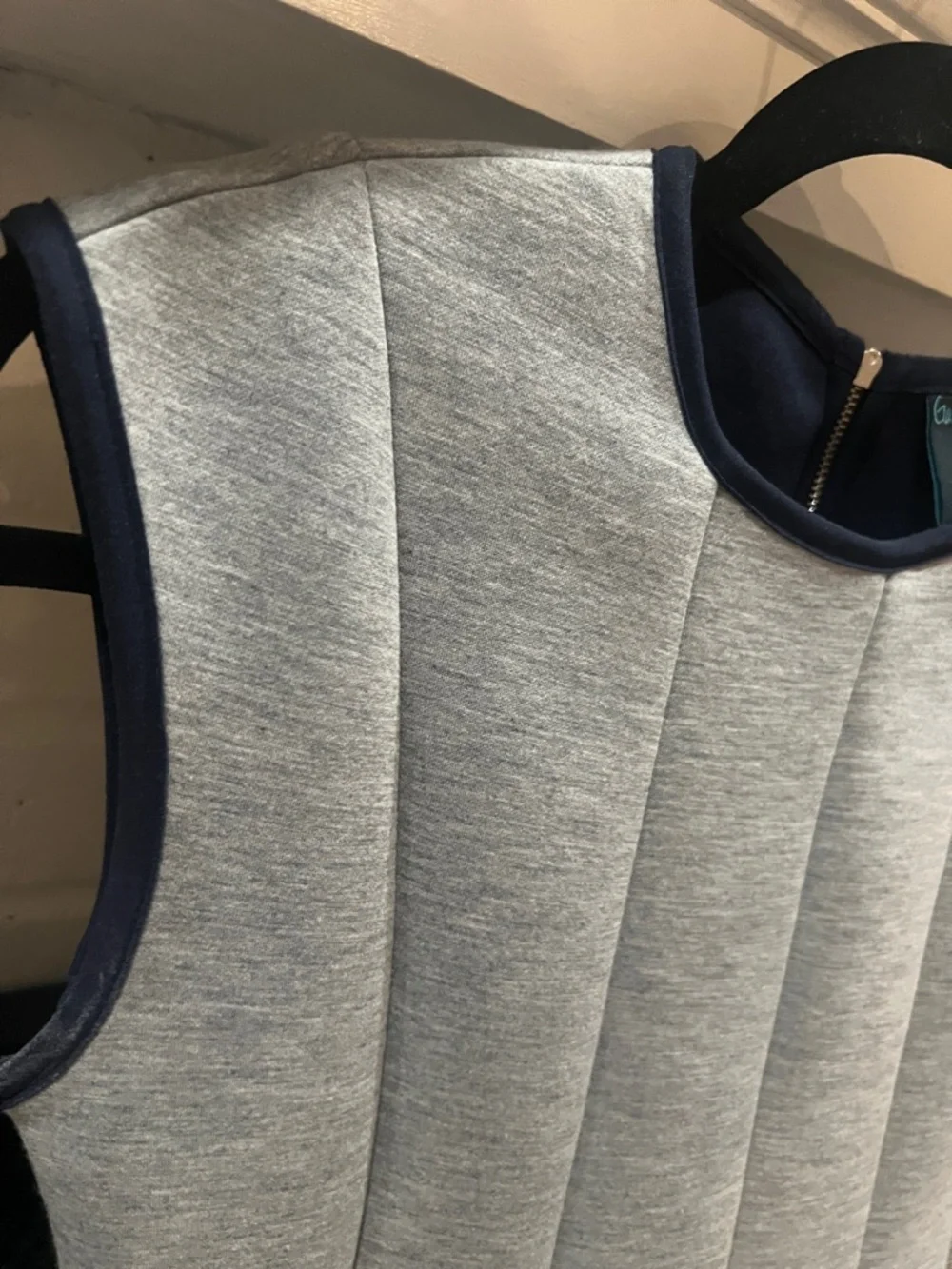 I CANT EVEN TAKE IT - LOVE LOVE - Gabby Skye Grey Mini Dress with Navy Trim - Picture 7 of 10